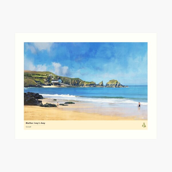 Mother Ivey’s Bay, Cornwall, Travel Poster (Landscape) Art Print