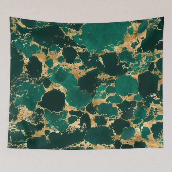 Item preview, Emerald Green and Gold abstract designed and sold by k9printart.