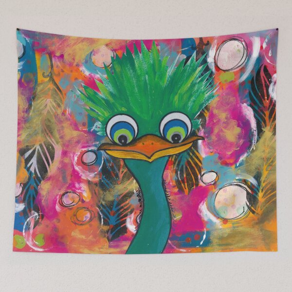 Item preview, Psychedelic Emu designed and sold by Bobbleheadnanna.