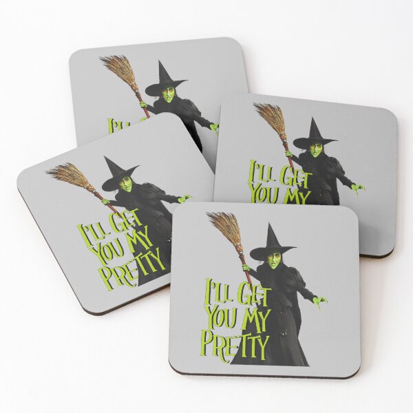 Funny Vintage Witch l'll Get You My Pretty Coasters (Set of 4)