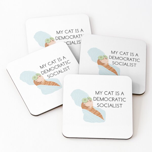 Item preview, Fun t-shirts featuring cats, with the design "my cat is a democratic socialist". Perfect for cat lovers with a political statement. designed and sold by SERGEY OVCHARUK.