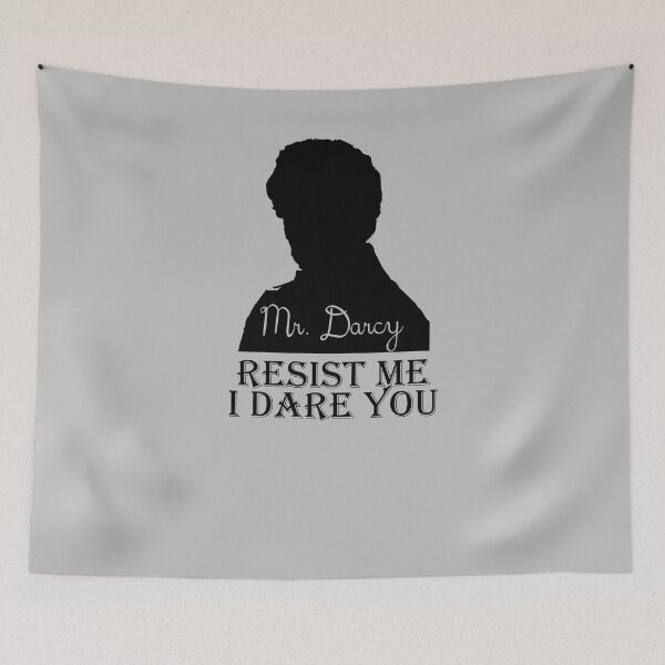Item preview, Funny Jane Austen Pride and Prejudice Mr. Darcy Romantic Novel Resist Me I Dare You designed and sold by TopTeeShop.