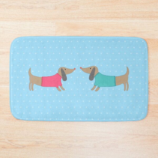 Item preview, Cute dogs in love with dots in blue background designed and sold by bigmoments.