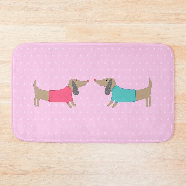 Item preview, Cute dogs in love with dots in pink background designed and sold by bigmoments.