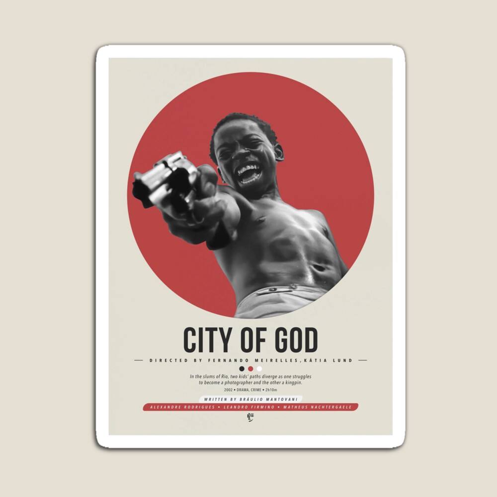 【額縁付き】City of God シティオブゴッド A2ポスター 黒枠 City of God 2002 Movie Poster - Minimalist Midcentury Wall Art
