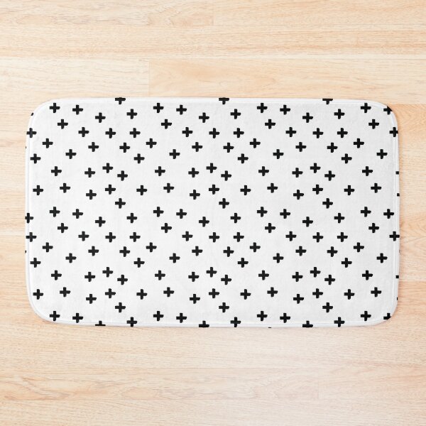 Item preview, Black hand drawn pluses pattern on white designed and sold by bigmoments.