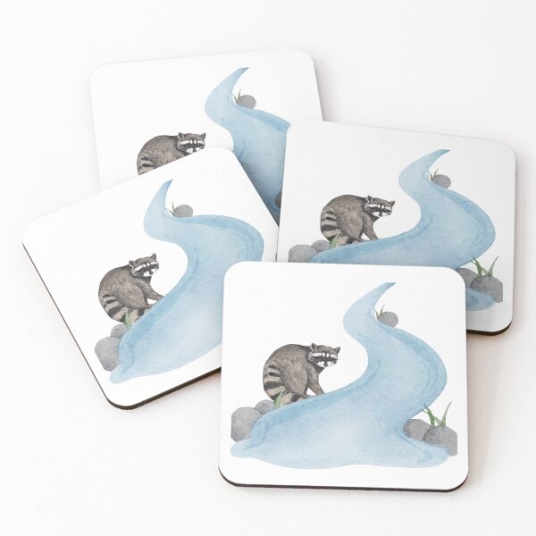 Item preview, Raccoon Taking a Bath Nature River designed and sold by Sagittarius-Lin.