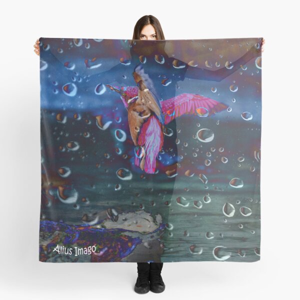 Raindrops - Kingfisher in Flight Scarf