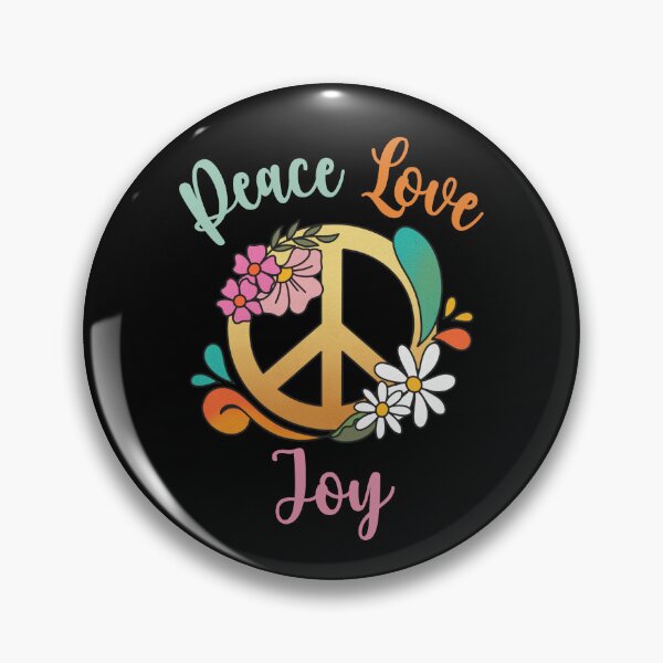 Love and Peace Retro Peace Sign with Flowers