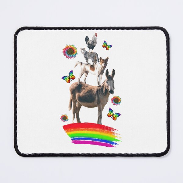Item preview, chiken cat dog donkey funny position rainbow tie dye color pets designed and sold by victoriaStr.