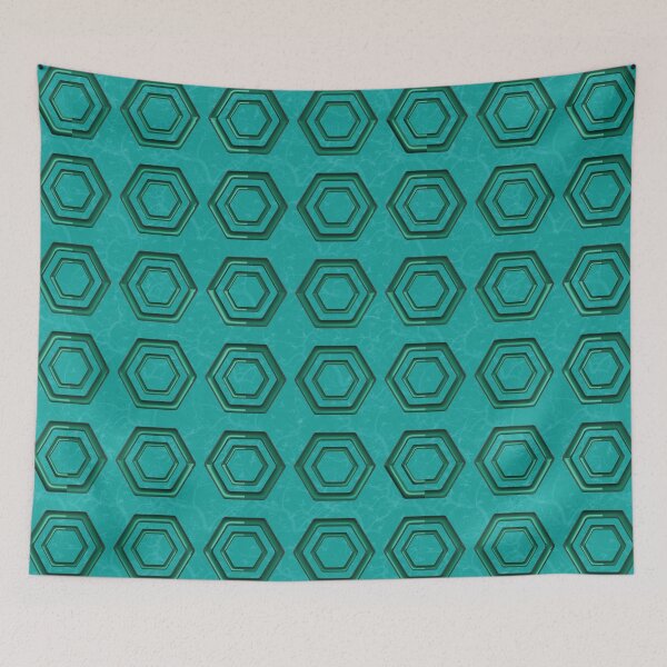 Item preview, 3d hexagon print on green background designed and sold by Martapp.