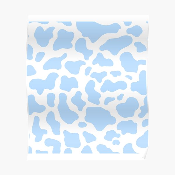 "Preppy, Blue, Preppy Blue, Aesthetic, Animal Print, Cow Print, Preppy