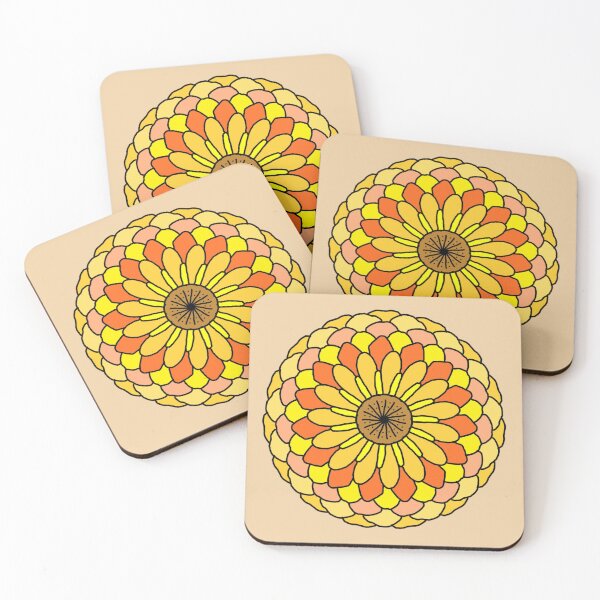 Item preview, Multi-petal colorful yellow-orange illustrated sunflower  designed and sold by AurelsPrints.