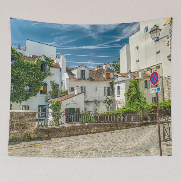 Item preview, Paris Montmartre House Street Scene Le Troubadour Classic Building with Ivy designed and sold by skyfilming.