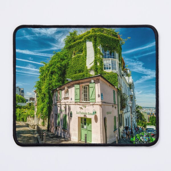 Item preview, Montmartre Paris La Maison Rose Restaurant Pink House Green Ivy Walls designed and sold by skyfilming.