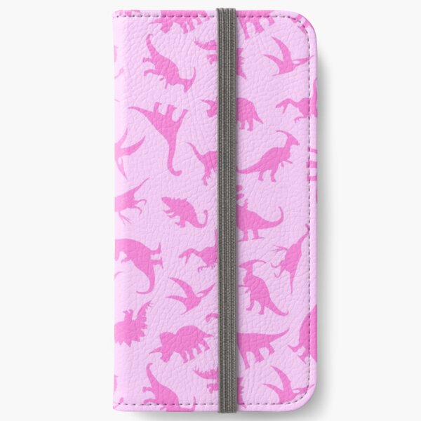 Pink Dinosaurs Pattern iPhone Wallet