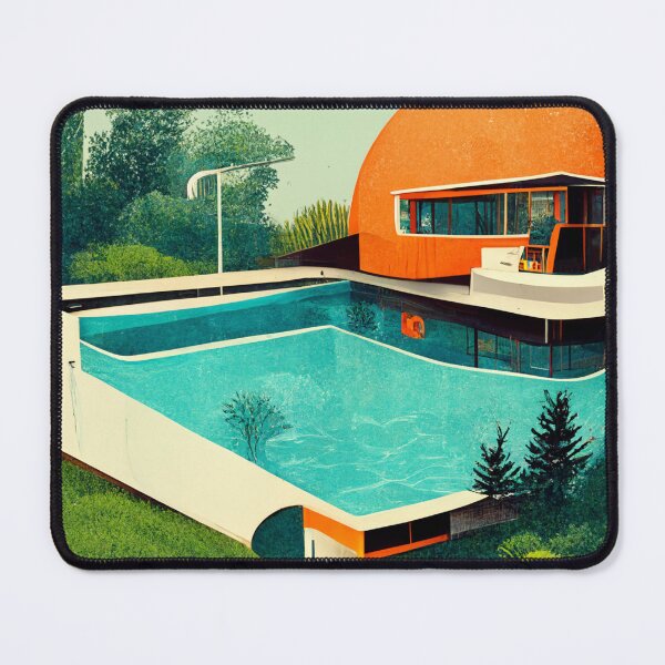 Item preview, 70's Retro House with Pool designed and sold by deificusArt.