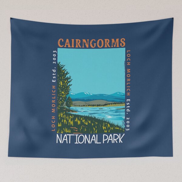 Item preview, Cairngorms National Park Scotland Loch Morlich Distressed designed and sold by KrisSidDesigns.