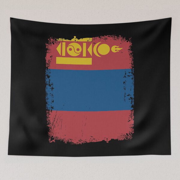 Item preview, Mongolia Flag Distressed designed and sold by rafaeltto.