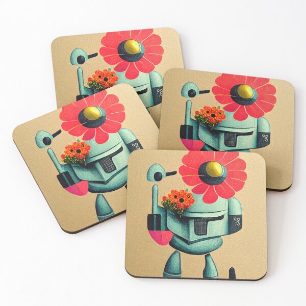 Item preview, Retro Flower Robot designed and sold by deificusArt.
