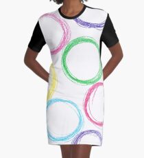 Seamless pattern background with colored pencil circles Graphic T-Shirt Dress
