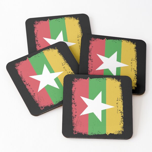 Item preview, Myanmar Flag Distressed designed and sold by rafaeltto.