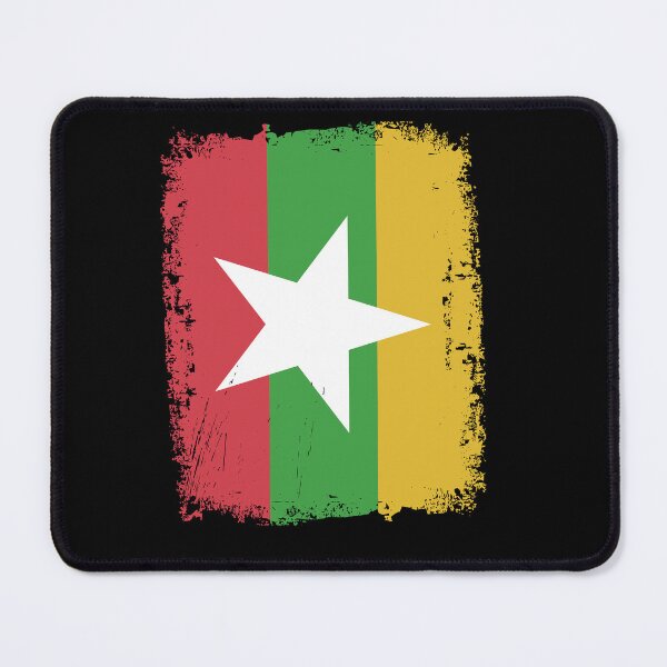 Item preview, Myanmar Flag Distressed designed and sold by rafaeltto.