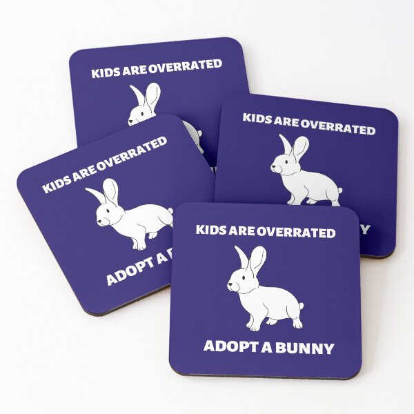 Item preview, Kids Are Overrated Adopt A Bunny Stylized White Rabbit designed and sold by McThingummy.