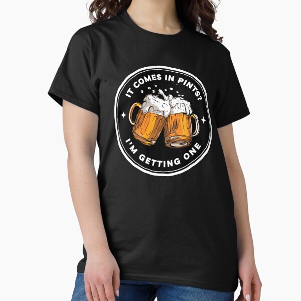 Vista previa del artículo con la obra «Viene en pintas. Me voy a comprar una. Cerveza negra de fantasía y divertida.», diseñado y vendido por Fenay Designs.