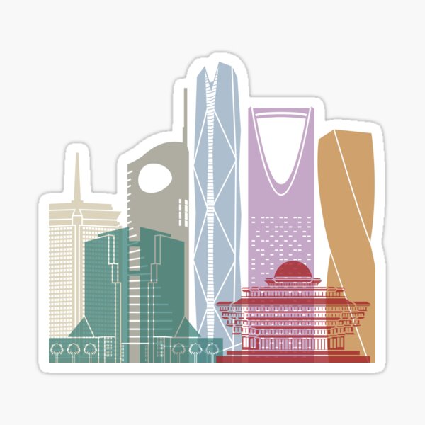 "Riyadh V2 skyline poster" Sticker for Sale by paulrommer Redbubble