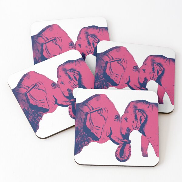 Item preview, Watercolor elephants in hot pink tone designed and sold by altairaleon.
