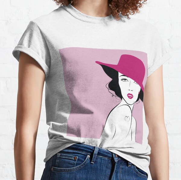 Lady in a hat Classic T-Shirt