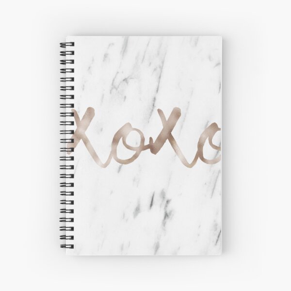 Rose gold marble XOXO Spiral Notebook