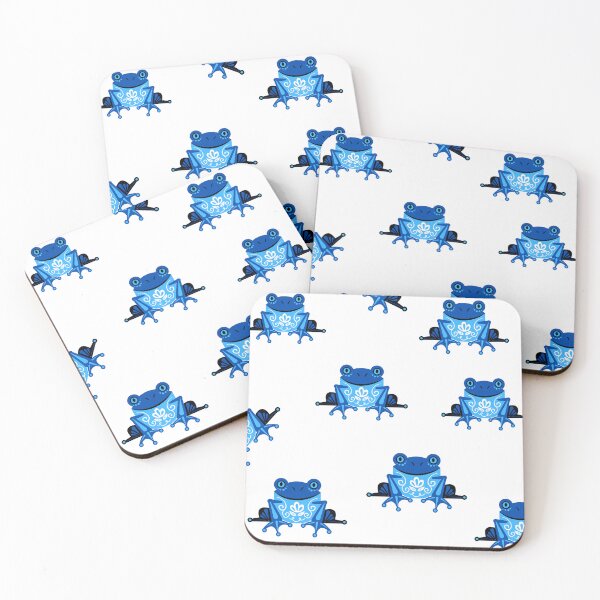 Item preview, Blue Neon Frog Pattern designed and sold by jessypaul027.