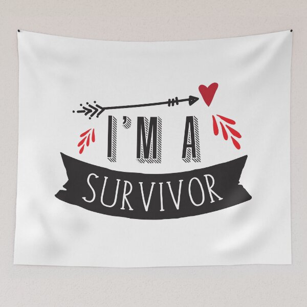 Item preview, I'm a SURVIVOR (with arrow and blood) designed and sold by jazzydevil.