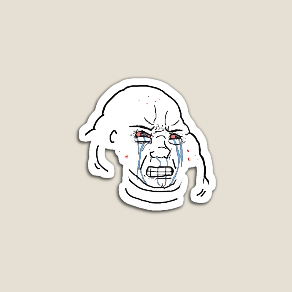 Fat Crying Wojak - Transparent - Medium | Sticker