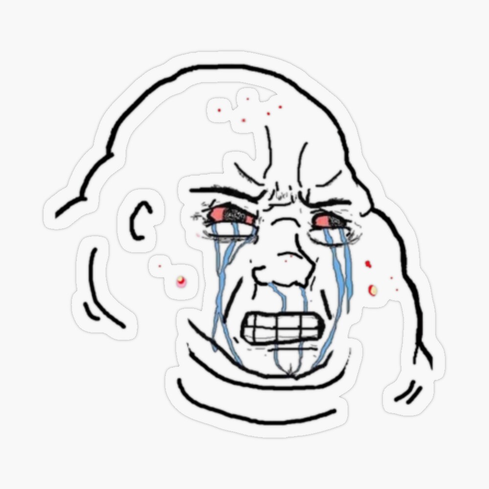 Fat Crying Wojak - Small - Transparent Sticker