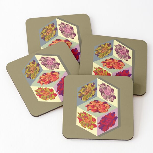 Item preview, Colorful peonies inside a cube designed and sold by Kabira77.