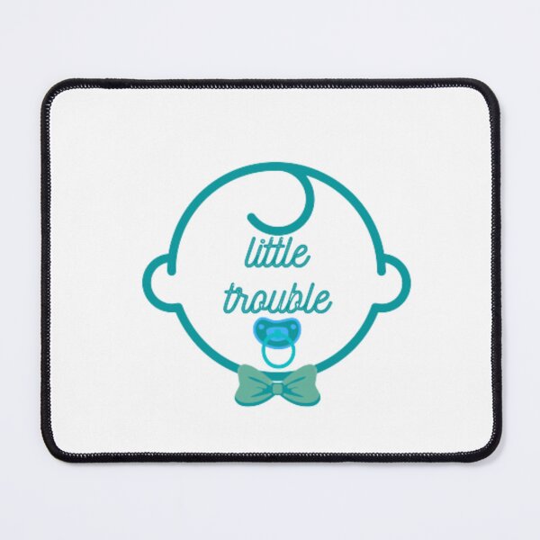 Item preview, "Little Trouble Boy: Cute and Playful Blue Baby Figure with a Witty Quote" designed and sold by chatzous.