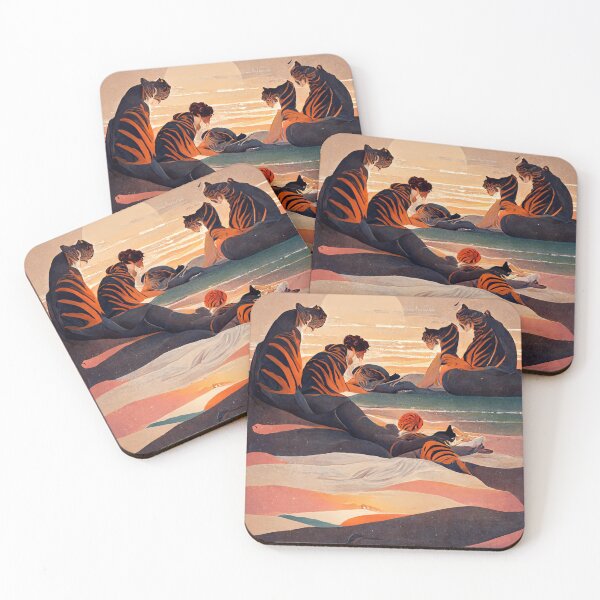 Item preview, Tigers watching the Sunset designed and sold by deificusArt.
