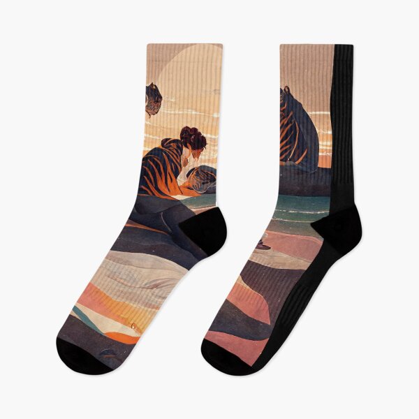 Item preview, Tigers watching the Sunset designed and sold by deificusArt.