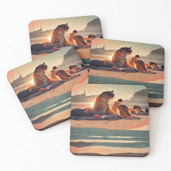 Item preview, Tigers on the Beach designed and sold by deificusArt.