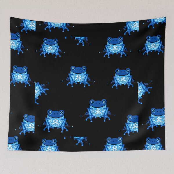 Item preview, Neon Blue Frog Pattern designed and sold by jessypaul027.