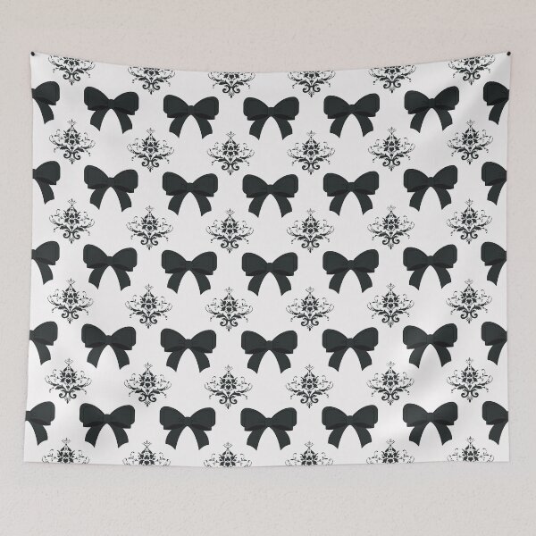 Item preview, Vintage White and Black Bow Pattern designed and sold by AtlasOfStories.