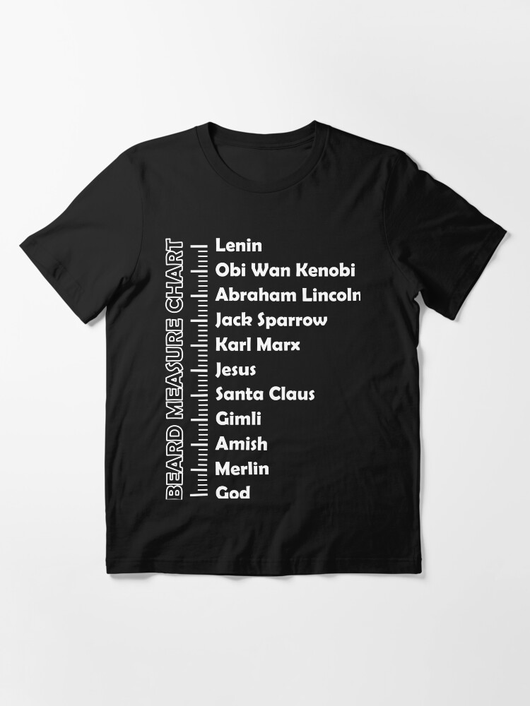 Thumbnail 3 von 7, Essential T-Shirt, Beard measure chart designt und verkauft von dynamitfrosch.