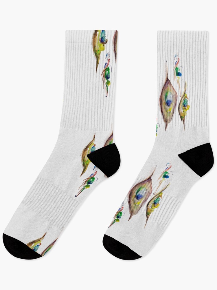 Thumbnail 1 of 5, Socks, Peacock Pattern designed and sold by Ojtstudio.
