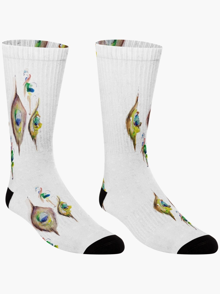 Thumbnail 3 of 5, Socks, Peacock Pattern designed and sold by Ojtstudio.