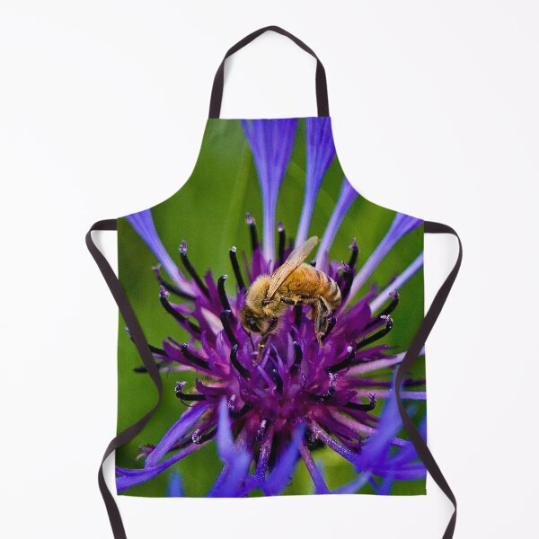 Item preview, Wild purple flower with a bee in the middle - WelshDesigns designed and sold by welshdesigns.