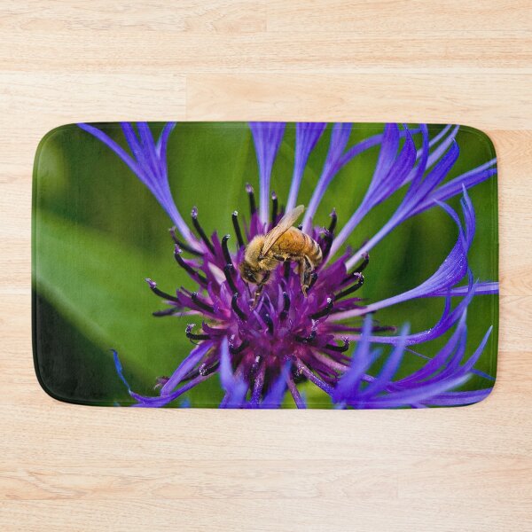 Item preview, Wild purple flower with a bee in the middle - WelshDesigns designed and sold by welshdesigns.