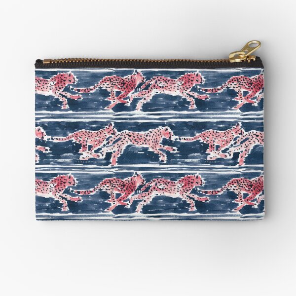 SPEEDY CHEETAHS in NAVY Zipper Pouch